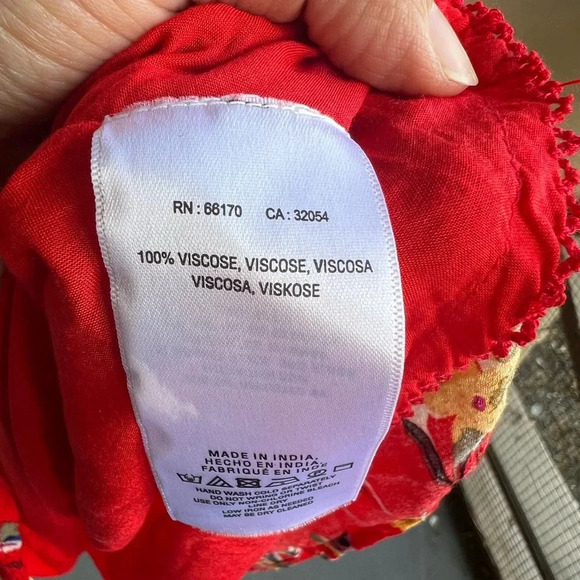 Anthropologie Red Floral Midi Dress - Picture 3 of 5